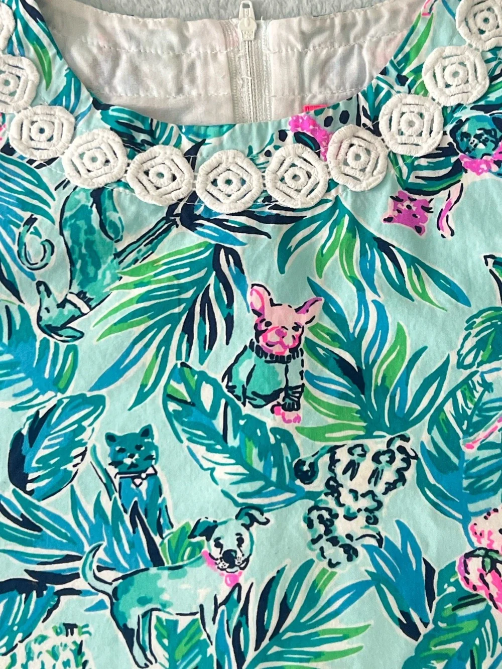Lilly Pulitzer shift dress Barking Up the Palm Tree print Girl size 8